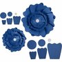 Papieren Bloemen - DIY Bloemen Set - Blauw - Structuurkarton - Inclusief Instructies & Tape - Decoratieve Bloemen - 15+25 cm - 230 gr - 2 Stuks