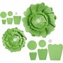 Bloemen - Groen - Groen - 15+25 cm - 230 gram - 2 stuk