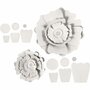 Bloemen - DIY - Decoratieve Bloemen - Knutselpakketje Bloemen - 3D Bloem Maken - Wit - Karton - 15+25 cm - 2 stuks