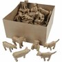 Boerderijdieren - 60 stuks - Handgemaakte dieren - Paard, hond, koe, varken, beer - Papier-maché - Set