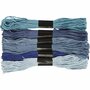 Borduurgaren - Blauw Harmonie - Katoenen Borduurdraad - Glanzend & Duurzaam - Geschikt voor Handwerken - Dikte: 1 mm - 6 Bollen