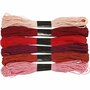 Borduurgaren - Rood Harmonie Garen - DIY Borduurgaren Set - Glanzend & Stevig Handwerkgaren - Creatieve Borduurprojecten - 1 mm dik - Set van 6 Bollen