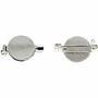 Brochespeld – DIY Verzilverd Brochespeld – Naai- En Lijmbroche Voor Decoratie – Brochbasis Voor Zelf Maken – Broche Voor Projecten – Diameter 20 mm - 5 Stuks