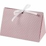 Cadeaudoos, roze, wit, stippen, afm 15x7x8 cm, 250 gr, 3 stuk/ 1 doos