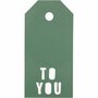 Cadeaulabels, groen, TO YOU, afm 5x10 cm, 300 gr, 15 stuk/ 1 doos