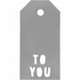 Cadeaulabels, zilver, TO YOU, afm 5x10 cm, 300 gr, 15 stuk/ 1 doos