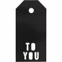 Cadeaulabels, zwart, TO YOU, afm 5x10 cm, 300 gr, 15 stuk/ 1 doos