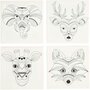 Canvas Met Print - DIY Creatief Canvas - Thema: Dieren - Formaat: 20x20 cm - Gewicht: 280 gr - Set van 4 Stuks - Schilderdoek - Hobby Schilderen - Muurdecoratie