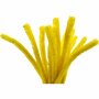Chenille Draad - Pluche Draad - Pijpenragers - Metaal Draad - Fleecedraad - DIY Draad - Flexibel Decoratief Knutsel Draad - Buigzaam Draad - Geel - Lengte: 30cm - Dikte: 15mm - 15 Stuks
