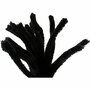 Chenille Draad - Pluche Draad - Pijpenragers - Metaal Draad - Fleecedraad - DIY Draad - Flexibel Decoratief Knutsel Draad - Buigzaam Draad - Zwart - Lengte: 30cm - Dikte: 15mm - 15 Stuks