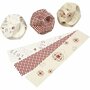 Papieren Click Ballen - Rood & Crème - Handgemaakte Knutselballen - Vivi Gade Design - Voorgestanste Stroken - Inclusief Instructie - 5,5x28,4 cm - 9 Stuks