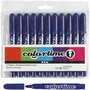 Stiften Donkerblauw - Donkerblauwe Viltstiften - Kleurstiften - Tekenstiften - Stiften Met Dikke Punt - Waterbasis - Zeer Intense Kleuren - Lijndikte 5mm - 12 stuks