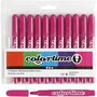 Stiften Roze - Roze Viltstiften - Kleurstiften - Tekenstiften - Stiften Met Dikke Punt - Waterbasis - Zeer Intense Kleuren - Lijndikte 5mm - 12 stuks