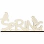 Decoratiewoord Spring - Houten Decoratiewoord - DIY Houten Tekstdecoratie - Knutselen Met Houten Woorden - Houten Woord Spring 29cm