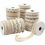 Decoratief Lint Crèmekleur - 14 Designs - 56 Rollen van 0,9 m - 6-18 mm Breed