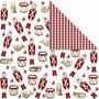 Scrapbook Papier - Design Papier - Creatief  Knutselpapier - Goud - Rood - Wit - Notenkraker - 30,5x30,5 cm - 180 grams - Vivi Gade - 3 vellen