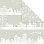 Design Papier - Huizen en Sneeuwvlokken - 30,5x30,5 cm - 180 grams - Vivi Gade - 3 vellen