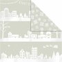 Scrapbook Papier - Design Papier - Creatief  Knutselpapier - Huizen en Sneeuwvlokken - 30,5x30,5 cm - 180 grams - Vivi Gade - 3 vellen