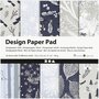 Design Papierblok - Blauw & Grijs - 15,2x15,2 cm - 120 grams - 50 Vellen - Kunst, Decoratie, Origami, DIY Kaarten