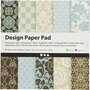 Design Papierblok - Lichtblauw - Bruin - 15,2x15,2 cm - 120 grams - Creotime - 50 vellen