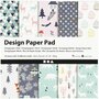 Design Papierblok - Lichtgroen, Roze & Wit - Decoratief Papier - Hobby & Knutselpapier - DIY Kaarten Maken - 120 grams - 15,2x15,2 cm - 50 Vellen
