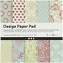 Design Papierblok - Mintgroen & Paars - Creatief Papier - Handwerk & Decoratie - Scrapbooking - 120 grams - 15,2x15,2 cm - 50 Vellen