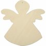 Engelen Hout Bruin - Houten Engelen - DIY Houten Engelen Decoratie - Knutselen Met Houtfiguren - Engelenfiguur 12x11cm