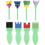 Schuimpenselen - Foam Penselen - Diverse Kleuren - Schilderpenselen - Lengte 11-13cm - Breedte 30-45mm - Set van 24 Stuks