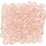 Facet kralen, roze, afm 3x4 mm, gatgrootte 0,8 mm, 100 stuk/ 1 doos