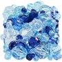 Facetkralen mix, blauw harmonie, afm 4-12 mm, gatgrootte 1-2,5 mm, 250 gr/ 1 doos