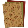 Faux Leather Papier - DIY Leerpapier - Perfect voor Naaien, Embossen & Kaarten Maken - Rustieke Look - Naturel, Groen & Rood - 3 Vel, 21x27,5 / 21x28,5 / 21x29,5 cm, 0,55mm Dik