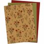 Faux Leather Papier, naturel, groen, rood, 21x27,5+21x28,5+21x29,5 cm, dikte 0,55 mm, unikleurig,bedrukt, 3 vel/ 1 doos