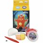 Funny Friends - Rood - Monster Thema - DIY Knutselpakket - Foam Clay & Silk Clay - Complete Set met Styropor Lijf, Ogen & Boetseergereedschap - Handige Knutselkit voor Peuters & Kinderen - Creatieve C