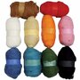 Gekaarde wol, diverse kleuren, 10x25 gr/ 1 doos