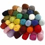 Gekaarde Wol – Wol voor Naaldvilten – Assortiment Gekaarde Wol – Kleuren Assorti Wol – Garen voor Vilten – 35x100gr – Kwaliteitswol voor Handwerk