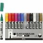 Glasstiften - Porseleinstiften - Dekkende Stiften - Lijndikte 1-2 mm - Diverse Kleuren - Creatieve Stiften - 12 Stuks - Waterbestendig - Heldere Kleuren