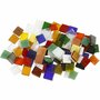 Glas Mozaïek Tegels - Vierkante Mix - Transparante & Ondoorzichtige Gekleurde Mozaïek Steentjes - 10x10 mm - 3 mm Dikte - Perfect voor DIY Mozaïekkunst, Tafeldecoratie & Knutselen - 454 gram