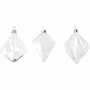 Glazen Ornamenten - Set van 3 - Transparante Hangornamenten - Diverse Formaten - 7+7,9+8 cm Diameter