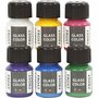 Glasverf - Porseleinverf - Frost Effect - Waterbasis - Diverse Kleuren - 30ml - Set van 6 - Geschikt voor Glas en Porselein - Afbakbaar in Oven