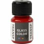 Glasverf - Transparant - Rood - Porseleinverf voor Glas, Plastic en Porselein - Waterbasis Verf - 30ml - Creatieve Materialen - Handafwasbaar na Bakken