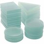 Glazen Platen Mix - Ronde en Vierkante Platen - Diverse Maten - Transparant - Dikte 3 mm - Set van 90
