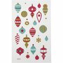Glitter Stickers - Kerstballen - Zelfklevende Strass Stickers - Feestelijke DIY Knutselstickers - Luxe Versierstickers Voor Scrapbooking & Wenskaarten - 10x16 cm - 1 Vel