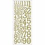 Glitter Stickers - Goud Cijfers - Zelfklevende Strass Stickers - Feestelijke DIY Knutselstickers - Glanzende Versierstickers - Wenskaarten & Scrapbooking - 10x24 cm - 2 Vel