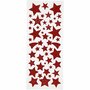 Glitterstickers - rood - sterren - 10x24 cm - 2 vel