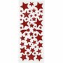 Glitterstickers - Rood Sterren - Feestelijke Zelfklevende Stickers - Decoratieve Hobby Stickers - Scrapbook Ster Stickers Voor DIY - Creatieve Knutsel Stickers - 10x24 cm - 2 vellen