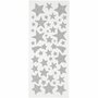 Glitterstickers - zilver - sterren - 10x24 cm - 2 vel