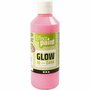 Glow-in-the-Dark Verf - Fluorescerend Rood - Lichtgevende Effectverf Voor DIY, Hobby, Kunst & Decoratie - Duurzaam & Oplaadbaar In Licht - Creotime - 250ml