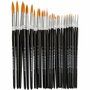 Gold Line Penselen - Professionele Verfkwasten - Nylon Haren - Acryl, Olieverf, Waterverf - Kwastenset - Kunstschilders Penselen - Rond Penseel - Afm.  0, 1, 2, 4, 8, 12, 18, 22 - 1,5-8mm - 12 Stuks