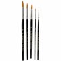 Gold Line Penselen - Ronde Nylon Penselen - Professionele Ronde Penselen - DIY Hobby Penselen - Nylon Penselen Voor Decoratie - Breedte 2-7mm - Handwerk Penselen - 5 Stuks