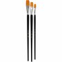 Gold Line Penselen - Grote Maten - Plat - 3 Penselen - Geschikt voor Schilderen met Acrylverf, Olieverf, Vernis & Mixed Media - Ergonomisch Gelakte Stelen - Maten 12, 16, 20